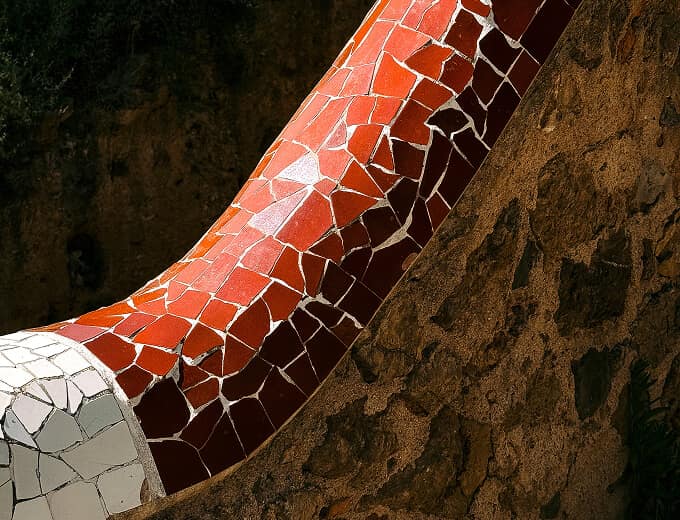 Trencadís mosaic detail at Park Güell